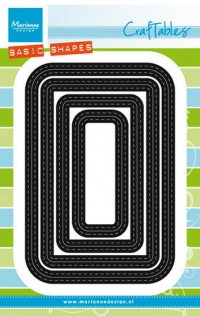 Billede: skære/prægeskabelon CR1390 Basic Stitch Passepartout Rectangle, 82x125mm, marianne design
