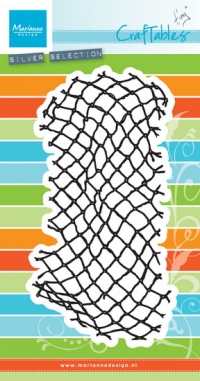 Billede: skæreskabelon fiskenet, MARIANNE DESIGN CR1409 Tiny’s Fishnet, 149x77mm