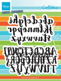 Billede: skæreskabelon alfabet store og små bogstaver, MARIANNE DESIGN CR1416 Brush Alphabet, 111x74 & 132x69mm