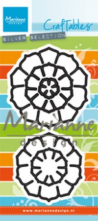 Billede: skæreskabelon stor blomst, MARIANNE DESIGN CR1430 Succulent (Round), Biggest: 62x65mm