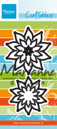 Billede: skæreskabelon stor blomst, MARIANNE DESIGN CR1431 Succulent (Pointed), Biggest: 62x65mm