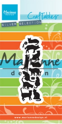 Billede: skære/prægeskabelon små katte, MARIANNE DESIGN CR1451 Punch Die: Cats, 27x82mm