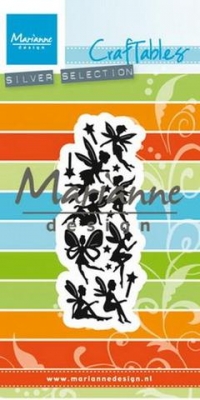 Billede: skære/prægeskabelon små alfepiger, MARIANNE DESIGN CR1455 Punch Die: Fairy, 82x32mm