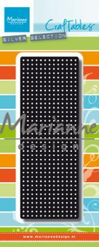 Billede: skæreskabelon rektangel med huller, MARIANNE DESIGN CR1473 Cross Stitch Border, 131,5x47,5mm