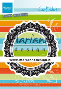 Billede: skæreskabelon cirkelramme, passer til shaker vindue p4100025, MARIANNE DESIGN CR1474 Shaker Doily, 109x109 & 78x78mm