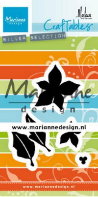 Billede: skæreskabelon julestjerne, MARIANNE DESIGN CR1478 Poinsettia, 85,5x45mm