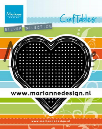 Billede: skæreskabelon hjerte til syning, MARIANNE DESIGN CR11482 Cross Stitch: Heart
84x82mm