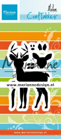 Billede: skæreskabelon rådyr, MARIANNE DESIGN CR1485 Deer By Marleen, 55x84mm