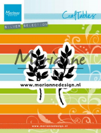 Billede: skæreskabelon 2 små bladgrene, MARIANNE DESIGN CR1494 Natural Twigs, 26x62 & 27x72mm