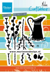 Billede: skære/prægeskabelon kande til blomster, MARIANNE DESIGN CR1499 Flower Jug  85x99mm