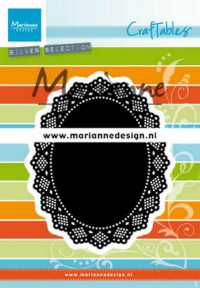 Billede: skæreskabelon oval ramme, kan bruges til shakerkort sammen med p4100131, MARIANNE DESIGN CR1500 Shaker Oval, 87,5x107,5mm 