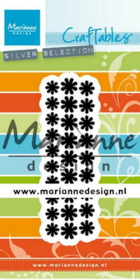 Billede: skære/prægeskabelon mange små blomsterhoveder, MARIANNE DESIGN CR1501 Punch Die Daisies, 28x92mm