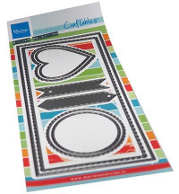 Billede: skæreskabelon rammer og banner til slimcard, M65, MARIANNE DESIGN CR1538 Slim line banners, 98,5x210mm