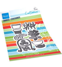 Billede: skære/prægeskabelon planter i potter, MARIANNE DESIGN CR1542 Potted Plants, 70x123mm
