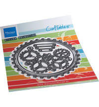 Billede: skæreskabelon tandhjul, MARIANNE DESIGN CR1548 Gears Doily, 
100x100mm
