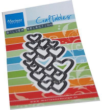 Billede: skæreskabelon sammenhængen hjerter, MARIANNE DESIGN CR1555 Art Texture - Hearts, 48x100mm