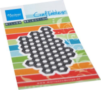 Billede: skæreskabelon bikubemønster, MARIANNE DESIGN CR1579 Art Texture Honeycomb, 53x91mm