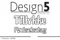Billede: skæreskabelon rystet TILLYKKE og Fødselsdag, Design5 dies