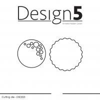 Billede: skæreskabelon 2 cirkler, den ene med udskæring, Design5 dies 