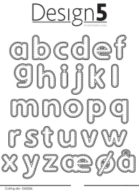 Billede: skæreskabelon alfabet med dots små bogstaver, Design5 dies 
