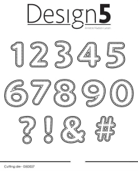 Billede: skæreskabelon tal og tegn med dots, Design5 dies 