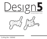 Billede: skæreskabelon god jul, Design5 dies, D5D042, 3,3x3,2 & 4x3cm - OBS! Kun die! matcher stempel D5S059, førpris kr. 40,- nupris