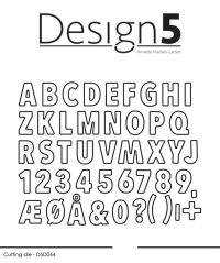 Billede: skæreskabelon alfabet, tal og tegn, Design5 dies 