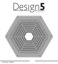 Billede: skæreskabelon 8 6-kantede rammer med striber, Design5 dies 