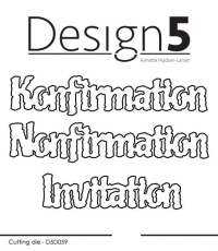 Billede: skæreskabelon Konfirmation, Nonfirmation, Invitation, Design5 dies 