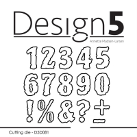 Billede: skæreskabelon rystede tal og tegn, Design5 dies 