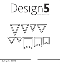 Billede: skæreskabelon små banner tags, Design5 dies 