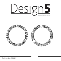 Billede: skæreskabelon 2 cirkeldie med FØDSELSDAG og FANTASTISK, Design5 dies 