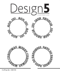 Billede: skæreskabelon 4 tekstcirkler, GOD JUL, ENDELIG JUL IGEN, CHRISTMAS, DAYS OF HAPPINESS, Design5 dies 