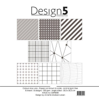 Billede: Design5 Paperpad Grey Chromosphere, D5P8008, 200gsm, 8 ark, 30,5x30,5cm, førpris kr. 58,- nupris
