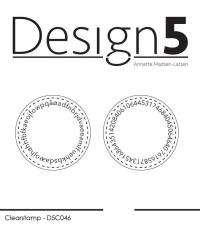 Billede: Design5 clearstamp cirkler med bogstaver og tal, D5C046, 4,1x4,1cm x2