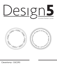 Billede: Design5 clearstamp  2 cirkler med tekst FERIE, og At rejse er at leve livet, Circles - Ferie & At rejse