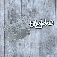 Billede: skæreskabelon tillykke med skygge, Dan-Dies d7938, tillykke: 8,0x2,75 cm, skygge: 8,3x3,0 cm