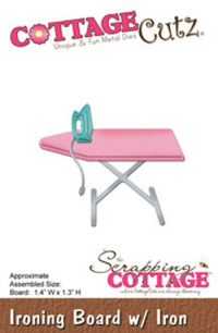 Billede: skæreskabelon strygebræt og strygejern, Ironing Board w/ Iron, 3,6x3,4cm , cottagecutz, førpris kr. 70,- nupris