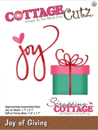 Billede: skæreskabelon julegave, Dies CottageCutz CC-523 Joy of Giving, førpris kr. 76,00, nupris
