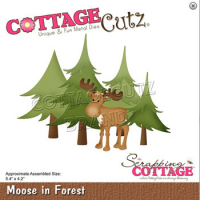 Billede: skæreskabelon elgen i skoven, Dies CottageCutz CC-685, Moose in forest