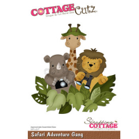 Billede: skæreskabelon vilde dyr på fotosafari, Dies CottageCutz CC-838, Safari Adventure Gang