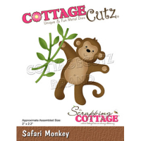 Billede: skæreskabelon svingende abekat,
Dies CottageCutz CC-846, Safari Monkey