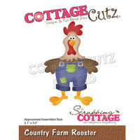 Billede: skæreskabelon hane med smækbukser, Dies CottageCutz CC-890, Country Farm Rooster