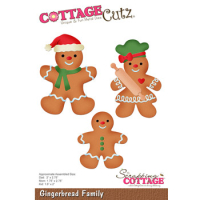 Billede: skæreskabelon honningkagefamilie, Dies CottageCutz CC-959, Gingerbread Family