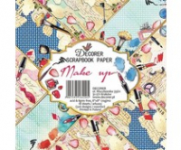 Billede: Decorer Make Up 8x8 Inch paper pack. 170gsm, acid and lignin free. 18 single sided sheets, 3x6 designs