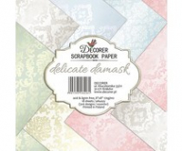 Billede: Decorer Delicate Damask 8x8 Inch Paper Pack (DECOR-B30-428) 170g/m2, 18 ark, 3 ark af 6 designs