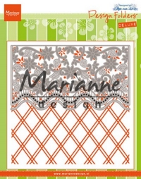 Billede: MARIANNE DESIGN EMB. FOLDER de Luxe + DIE DF3444 Anja’s Flower Border, 1 embossingfolder 141x141mm, 2 dies 141x70 & 141x12mm