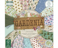 Billede: First Edition GARDENIA 6x6 Inch Paper Pad, 48 Sheet, 3 sheets of 16 designs, 200gsm acid and lignin free, two pearlescent designs, two fabric textured designs, one spot UV designs, half double sided papers