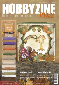Billede: Hobbyzine Plus nr. 2, hollandsk blad med masser af inspiration til kort, mønstre, 3d ark samt 8 x sytråd, førpris kr. 60,- nupris