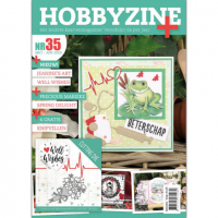Billede: Hobbyzine Plus nr. 35, hollandsk blad med masser af inspiration til kort, mønstre, 3d ark og 1 die fra Jeanine´s Art